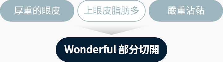 부분절개 완전절개효과 두꺼운눈꺼풀 눈위지방 심한 유착